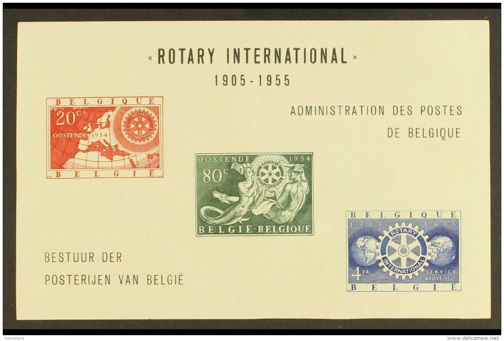 1954  Rotary International Imperf Souvenir Sheet, COB LX18, Very Fine Mint. For More Images, Please Visit... - Other & Unclassified