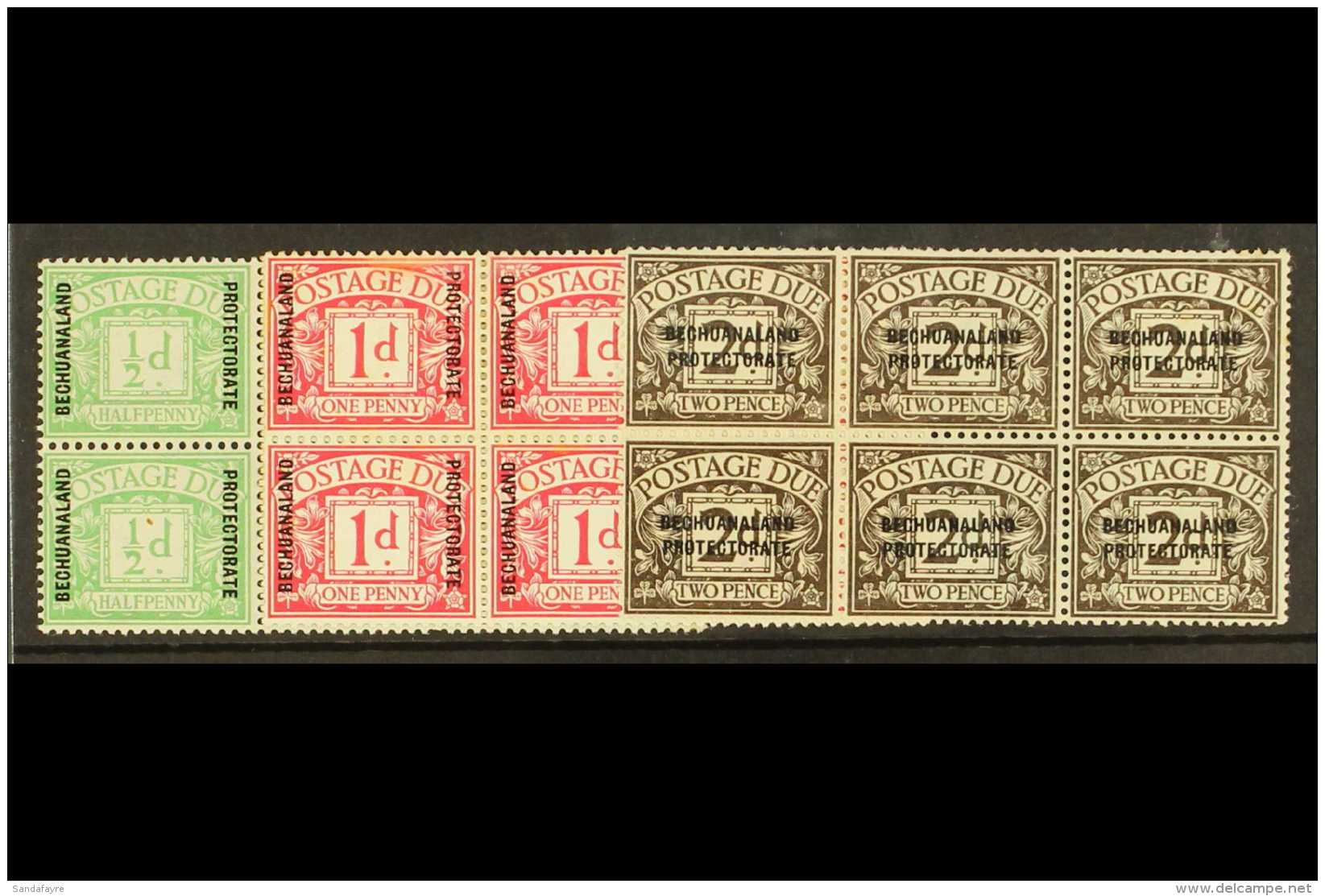 POSTAGE DUES  1926 Set Complete, SG D1/3, In Mint Blocks Of 6 (some Toning /staining On 1d Block) Otherwise Fine... - Altri & Non Classificati