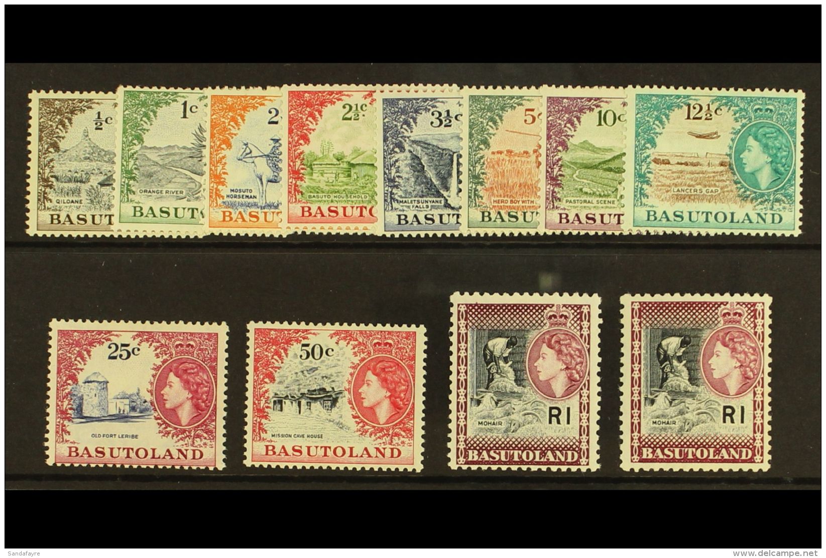 1961-63  Complete Definitive Set With Both 1r Shades, SG 69/79a, Never Hinged Mint. (12 Stamps)  For More Images,... - Other & Unclassified