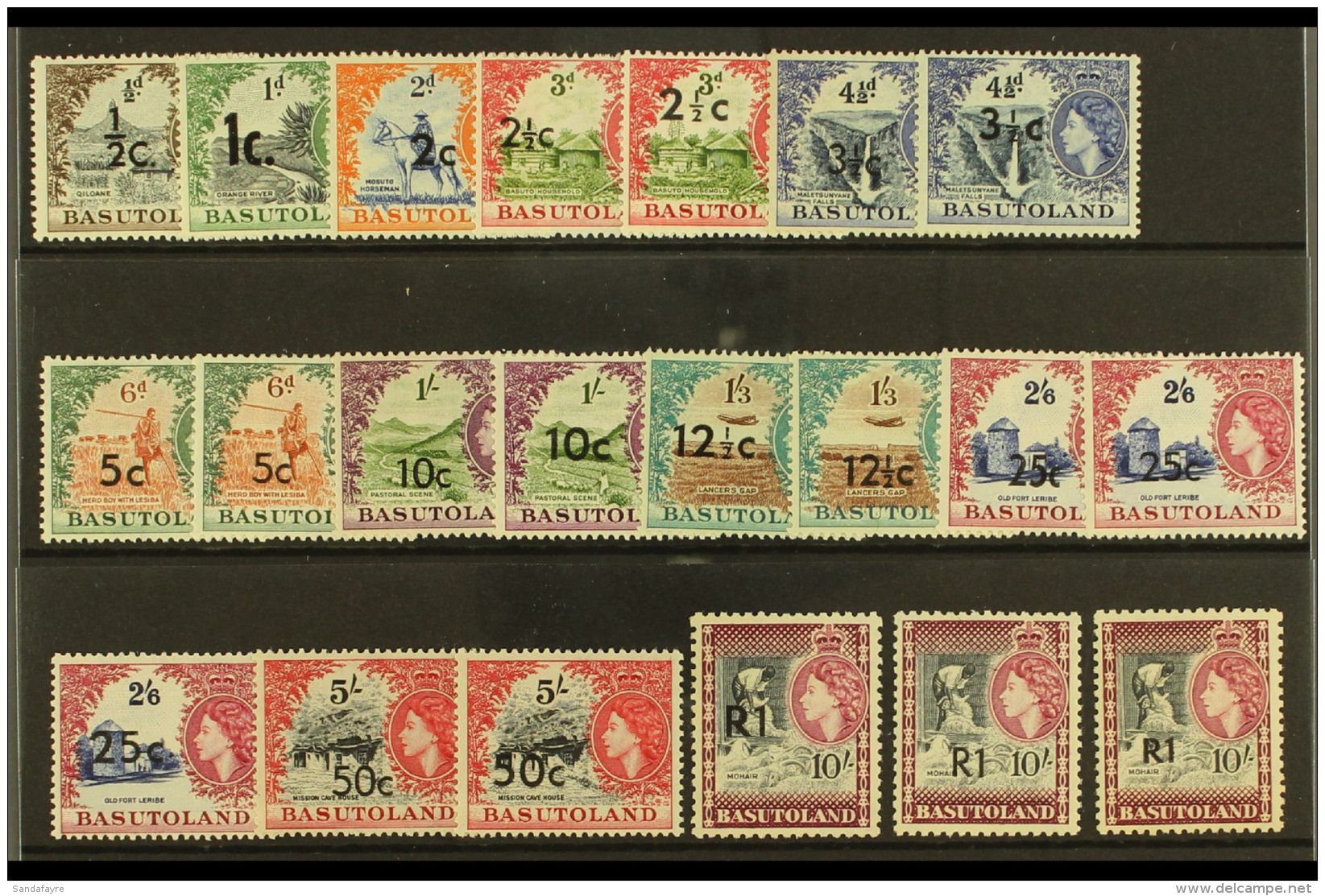 1961  Surcharged Definitive Set With Most Listed Overprint Variants, SG 58/68b, ALL DIFFERENT &amp; Includes The... - Other & Unclassified