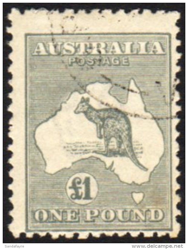 1924  Kangaroo &pound;1 Grey SG 75, With Part Corner Presentation Cds, Centered To Lower Right.  For More Images,... - Other & Unclassified