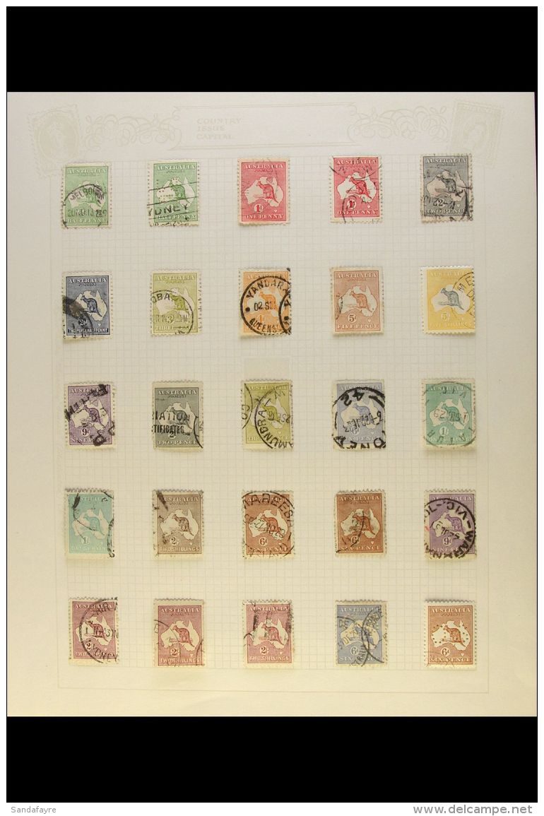 1913-36 USED KGV COLLECTION  Presented On Album Pages. Includes Roo To 5s, KGV Heads To 1s4d, Officials To 6d,... - Sonstige & Ohne Zuordnung