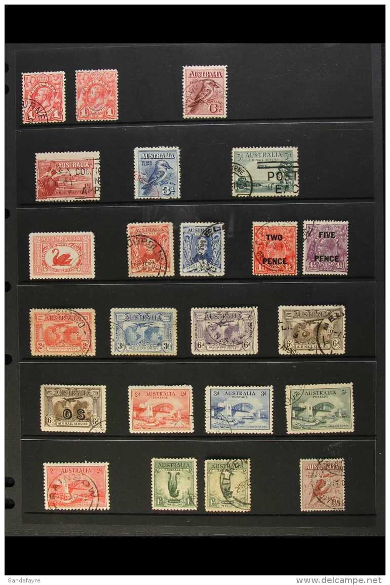 1913-1936 FINE/VERY FINE USED COLLECTION  All Different, No Roos Or Basic KGV Heads. Note 1913-14 1d KGV (both... - Other & Unclassified