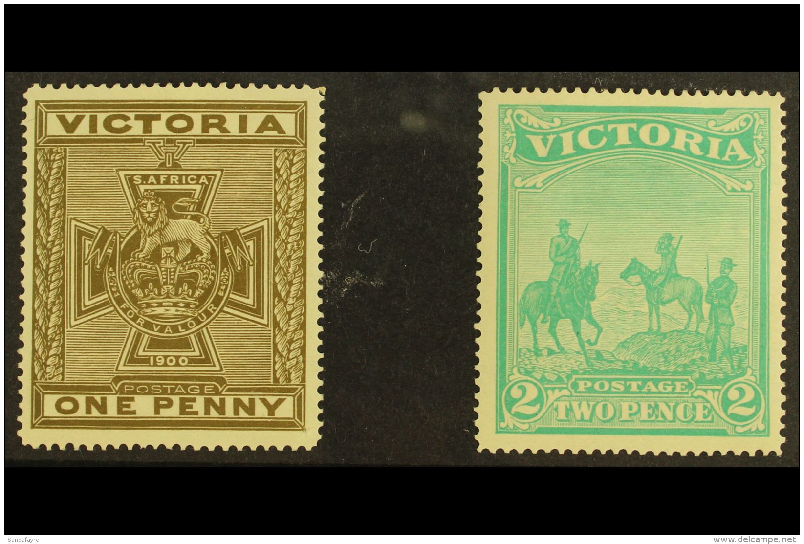 VICTORIA  1900 Anglo Boer War Patriotic Fund Set, SG 374/5, Superb Well Centered Pair. (2 Stamps) For More... - Other & Unclassified