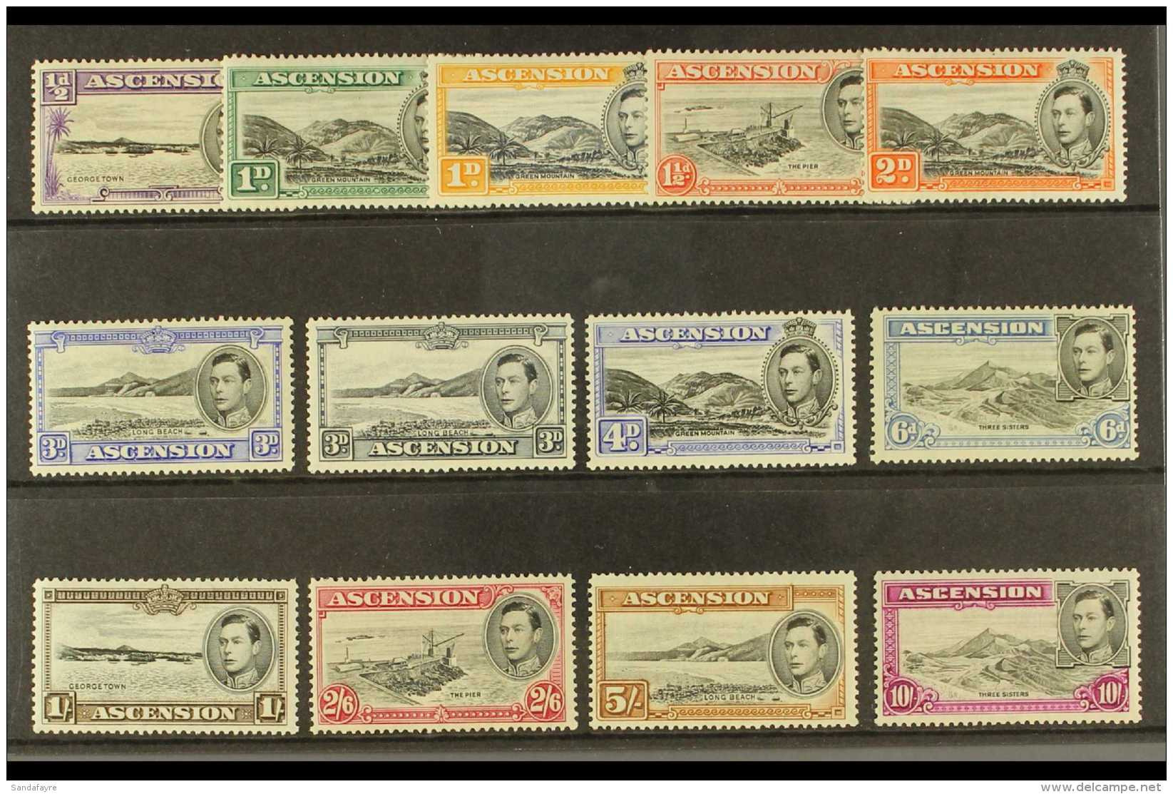 1938-53  Perf 13&frac12; Definitives Complete Set, SG 38/47, Fine Mint, Cat &pound;492 (13 Stamps) For More... - Ascension