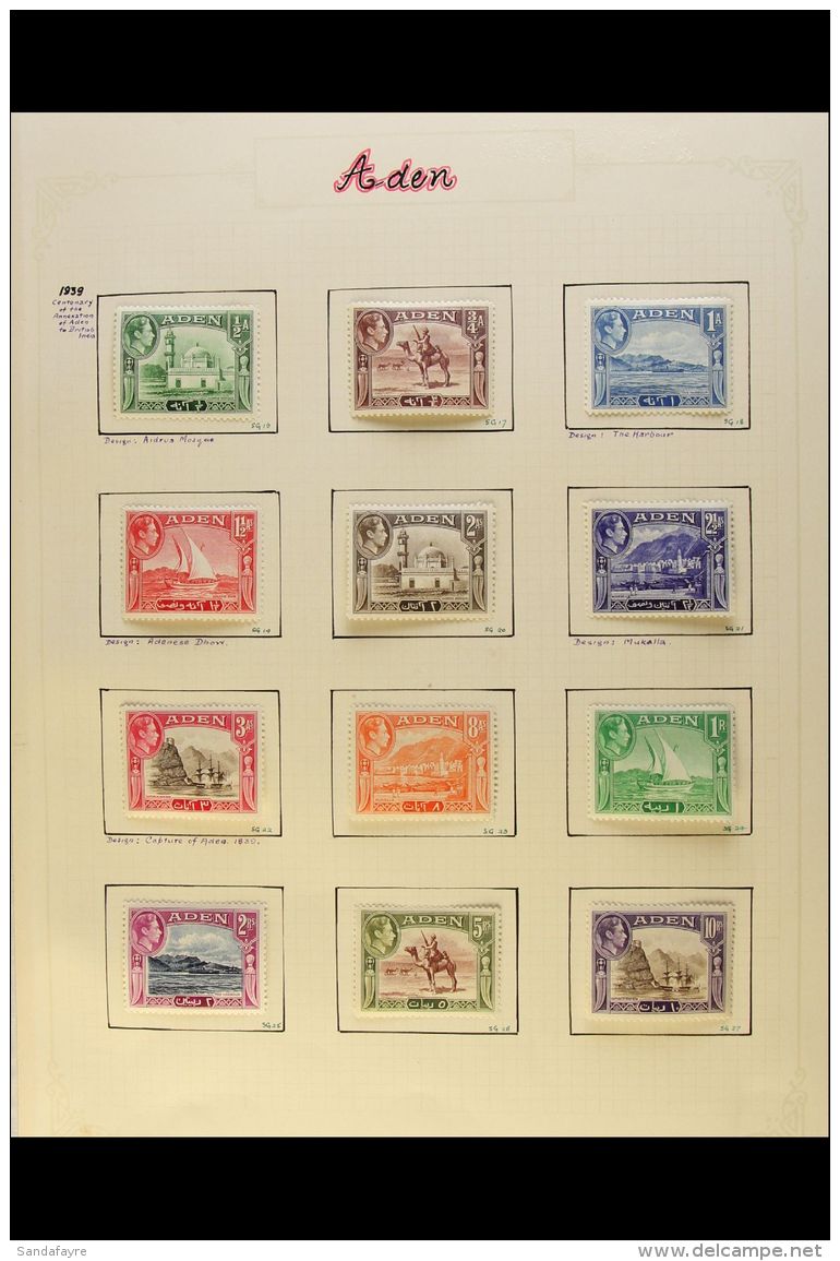 1937-67 FINE MINT COLLECTION  ADEN &amp; ADEN STATES Great Looking Lot, Neatly Arranged On Album Pages, Begins... - Aden (1854-1963)