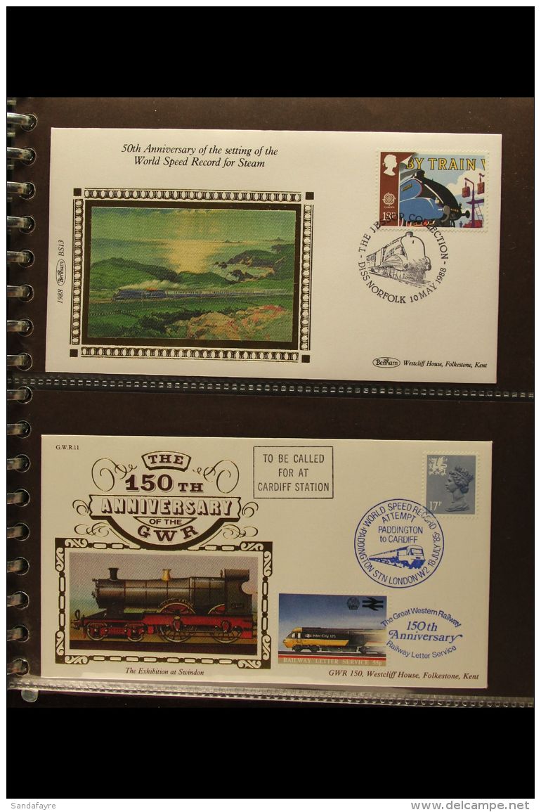 RAILWAYS  1983-89 Benham "Small Silk" Commemorative Covers Collection In A Dedicated Album. All Different, Super... - Unclassified