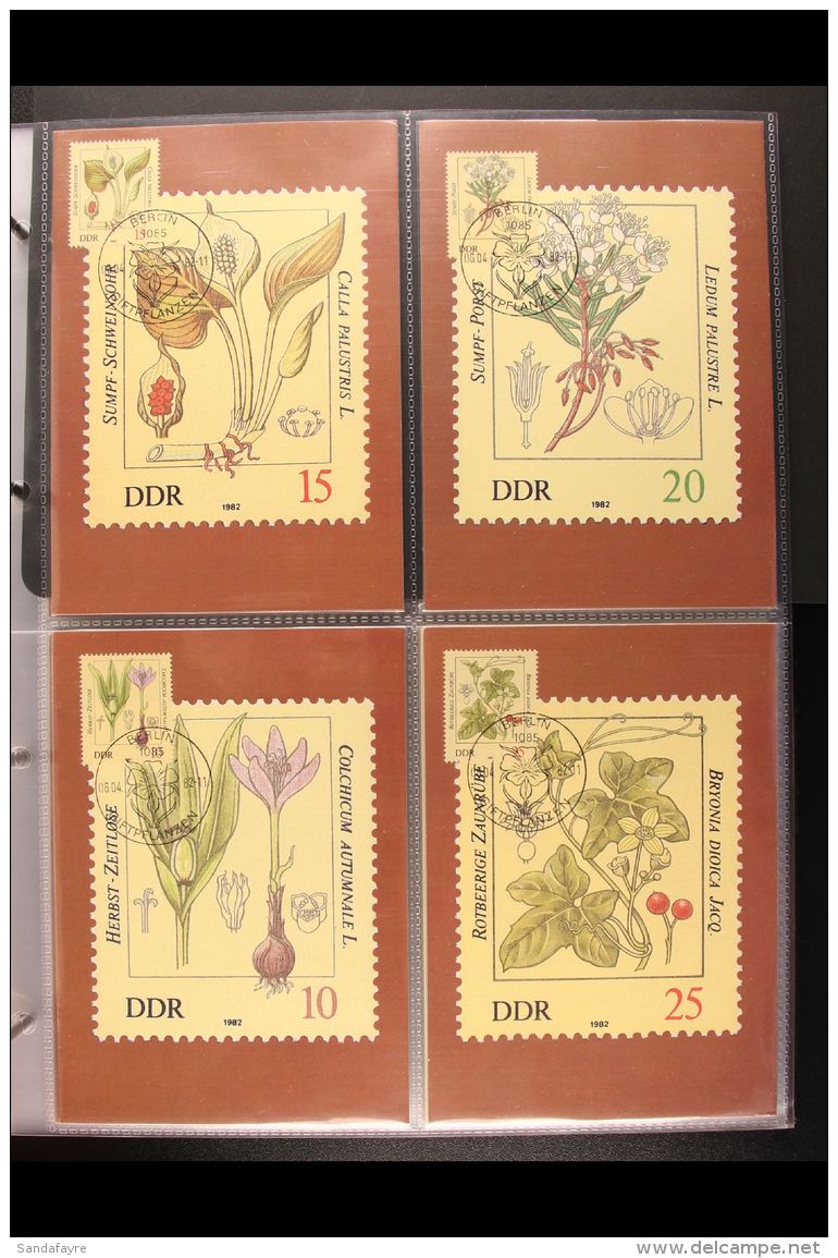 FLORAL  1969-1991. European &amp; Africa Nations Maxi - Card Collection In An Album.  Each Floral Card Bearing... - Unclassified