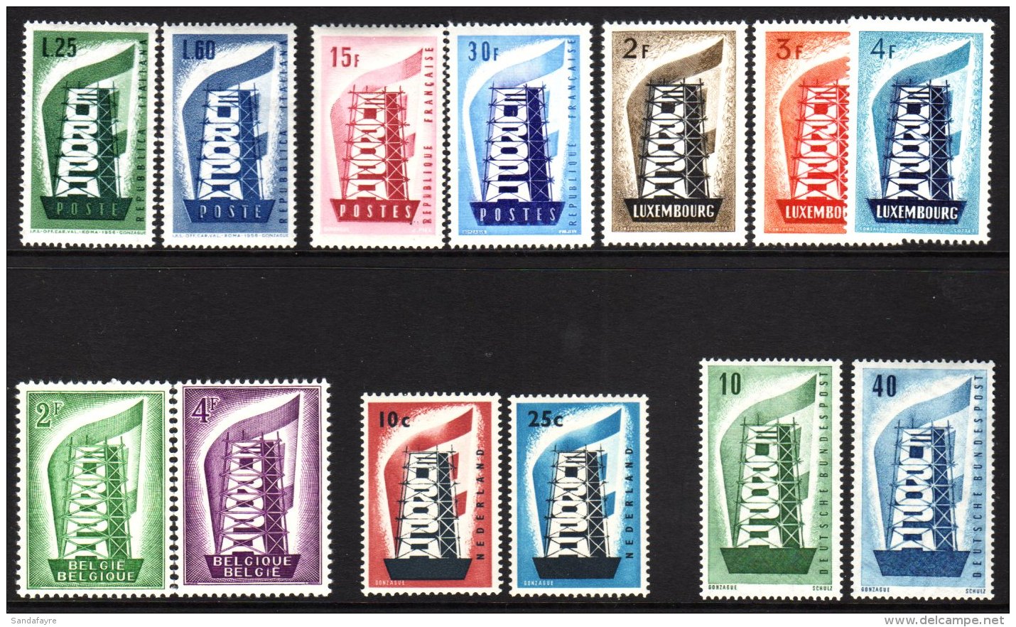 EUROPA  1956 Year Set Complete, With Belgium, France, Germany, Italy, Luxembourg And The Netherlands All Never... - Ohne Zuordnung
