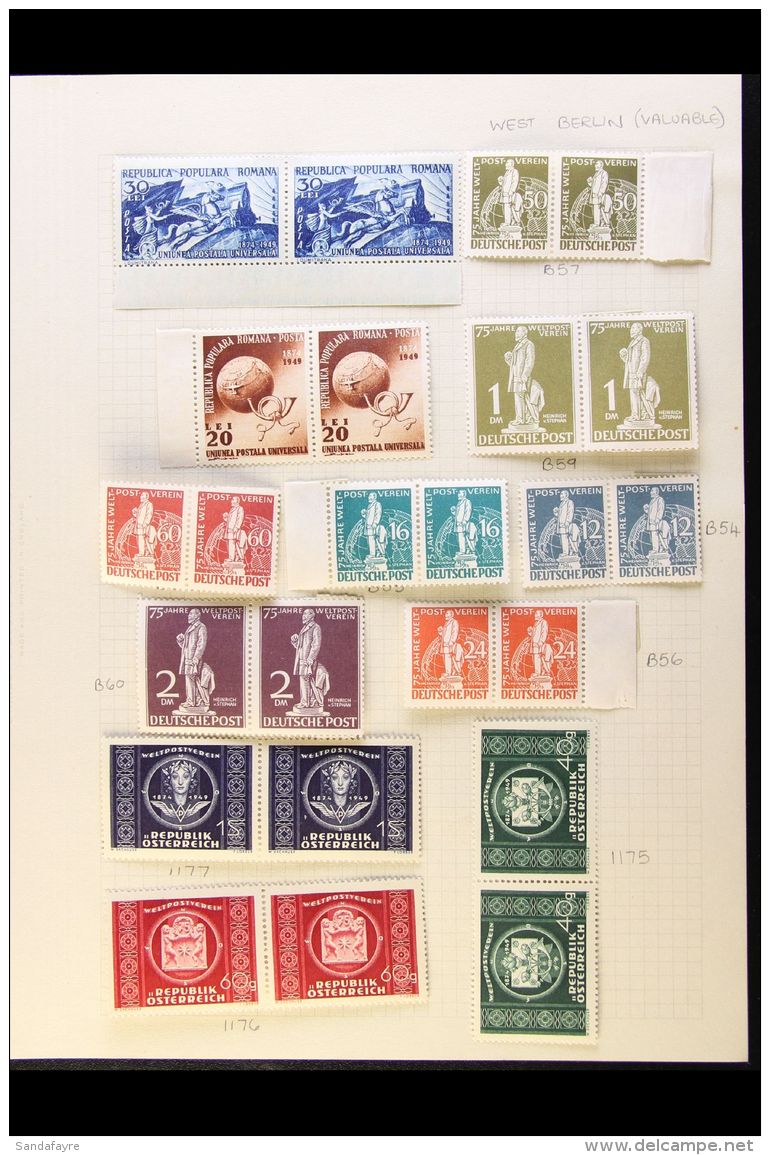 1949 UPU 75TH ANNIVERSARY  Delightful Collection Of FOREIGN SETS (no British Commonwealth), All In Very Fine Mint... - Ohne Zuordnung