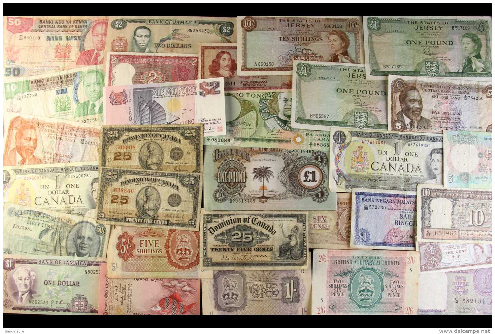 BRITISH COMMONWEALTH BANKNOTES  1870's To 1990's Assembly From A Good Range Of Countries, Includes Canada 1870... - Other & Unclassified