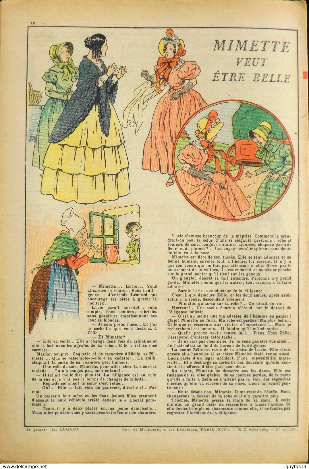 LISETTE - Journal Des Fillettes - N° 44 - Seizième Année - Dimanche 1er Novembre 1936 - En BE - Lisette