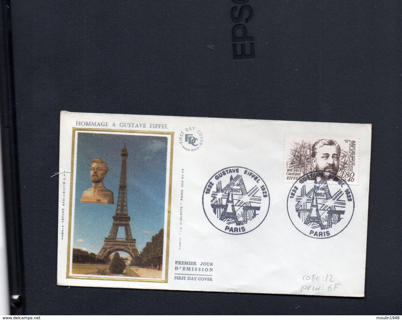 FDC France    Gustave Eiffel 1832-1923 Ingénieur Paris  8 Décembre 82  °YT  2230 - 1990-1999