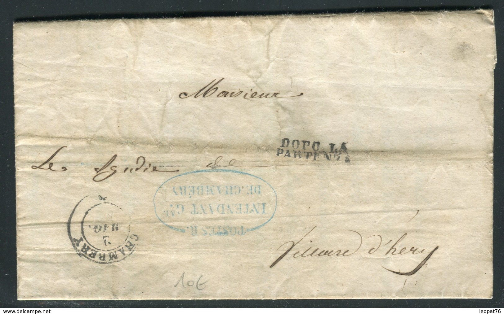 France - Lettre Avec Texte De L ' Intendant Général De Chambéry Pour Villard D 'Héry En 1852 - Ref A102 - 1849-1876: Période Classique