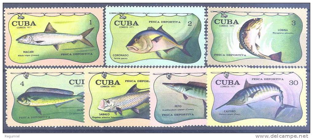 Cuba 1526/32 ** Fauna. Peces.1971 - Neufs