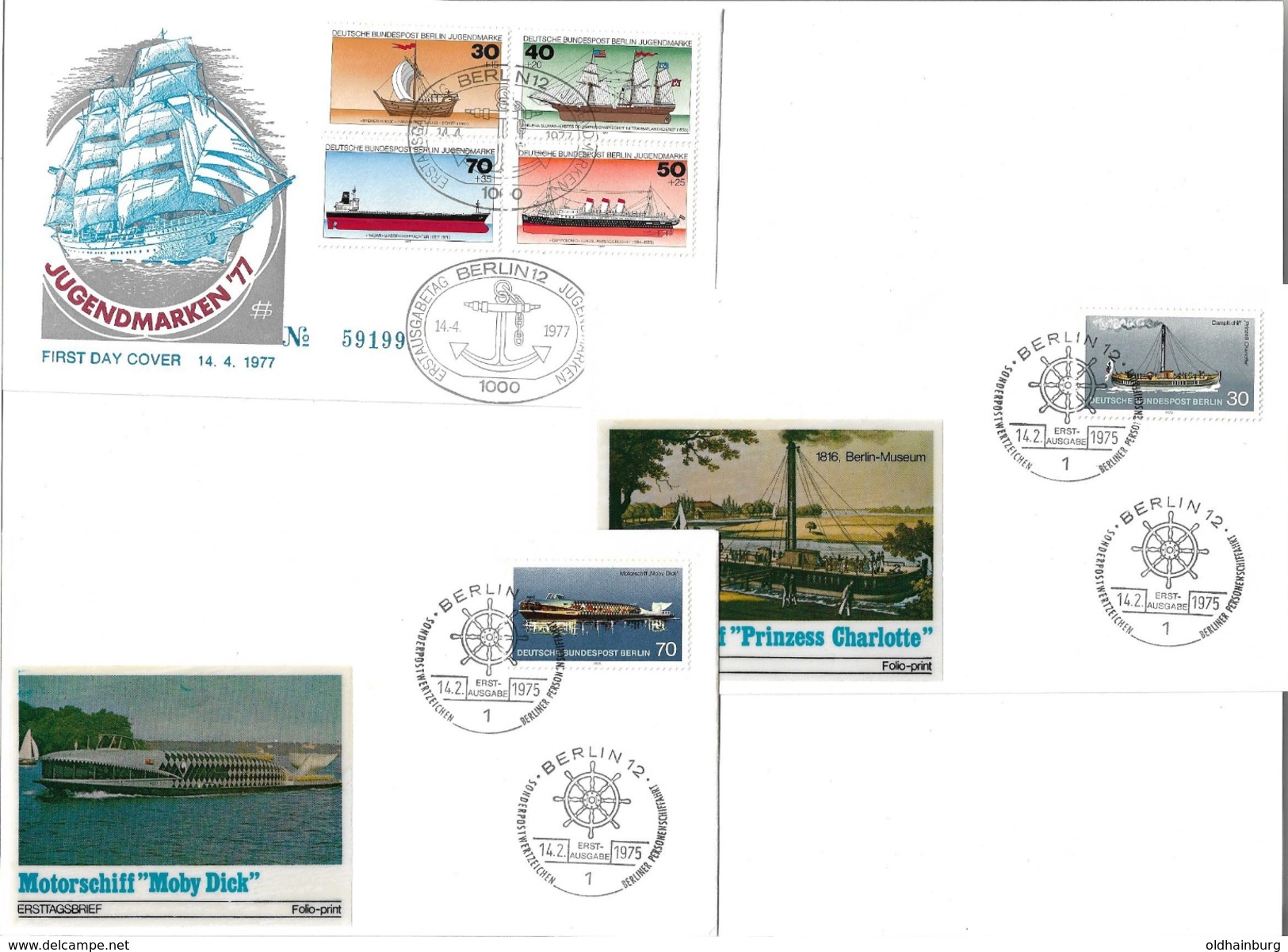 1405f: 6 Verschiedene Schiffsmotive, Berlin- FDC- Kuverts Lt. Scans - Maritime