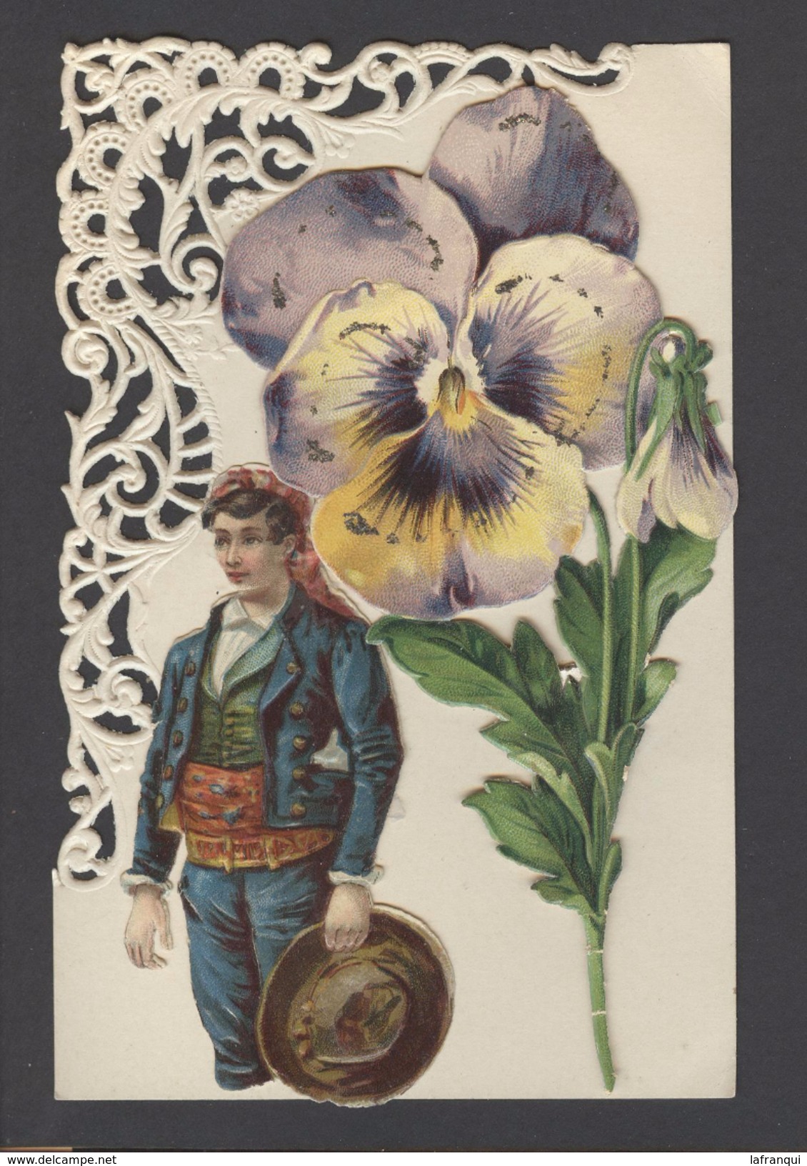 Ref T360- Ajoutis - Decoupis - Fleurs - Pensées  -carte Bon Etat  - - A Systèmes