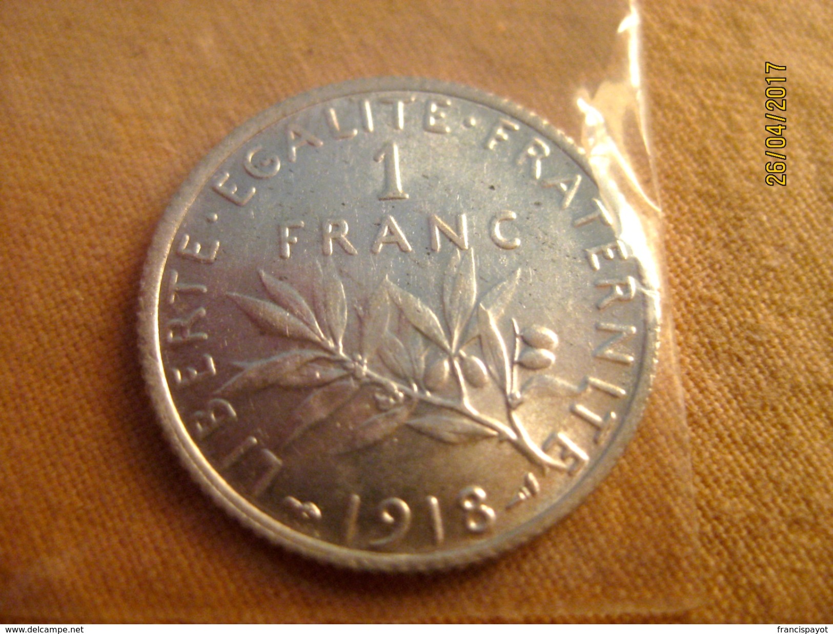 France 1 Franc 1918 (silver) - 1 Franc