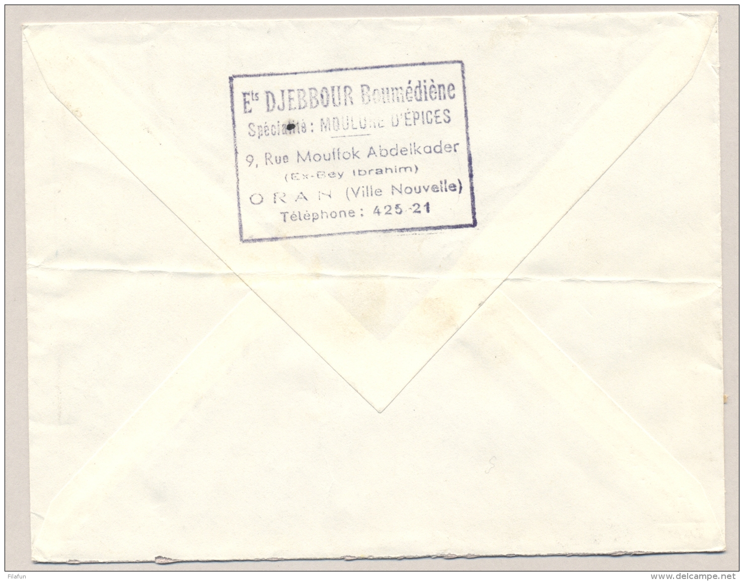 Algerie - 1970 - 4 Stamps Abd El-Kader On R-cover From Oran Bd Joffre To Boulogne - Algerije (1962-...)