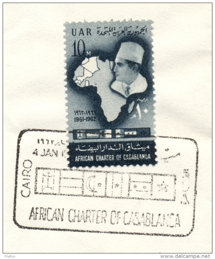 Egypte - 1962 - Casablanca Conference - FDC - Not Sent - Brieven En Documenten