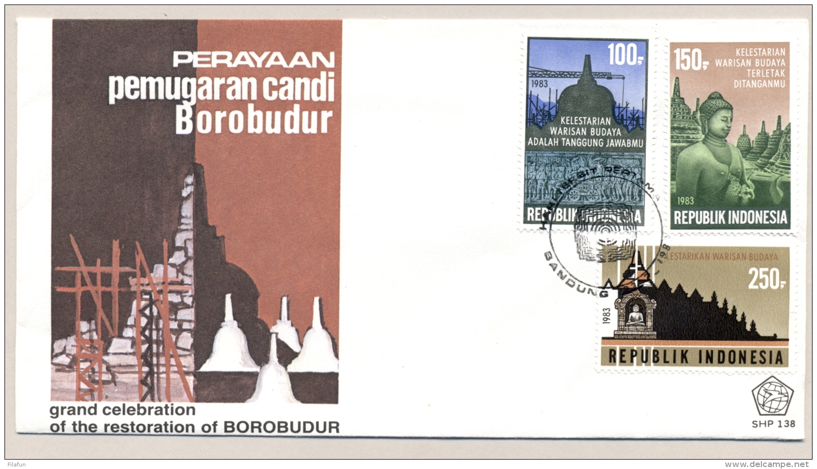 Indonesia - 1983 - Restoration Of Borobudur - FDC - No Address - Indonesië