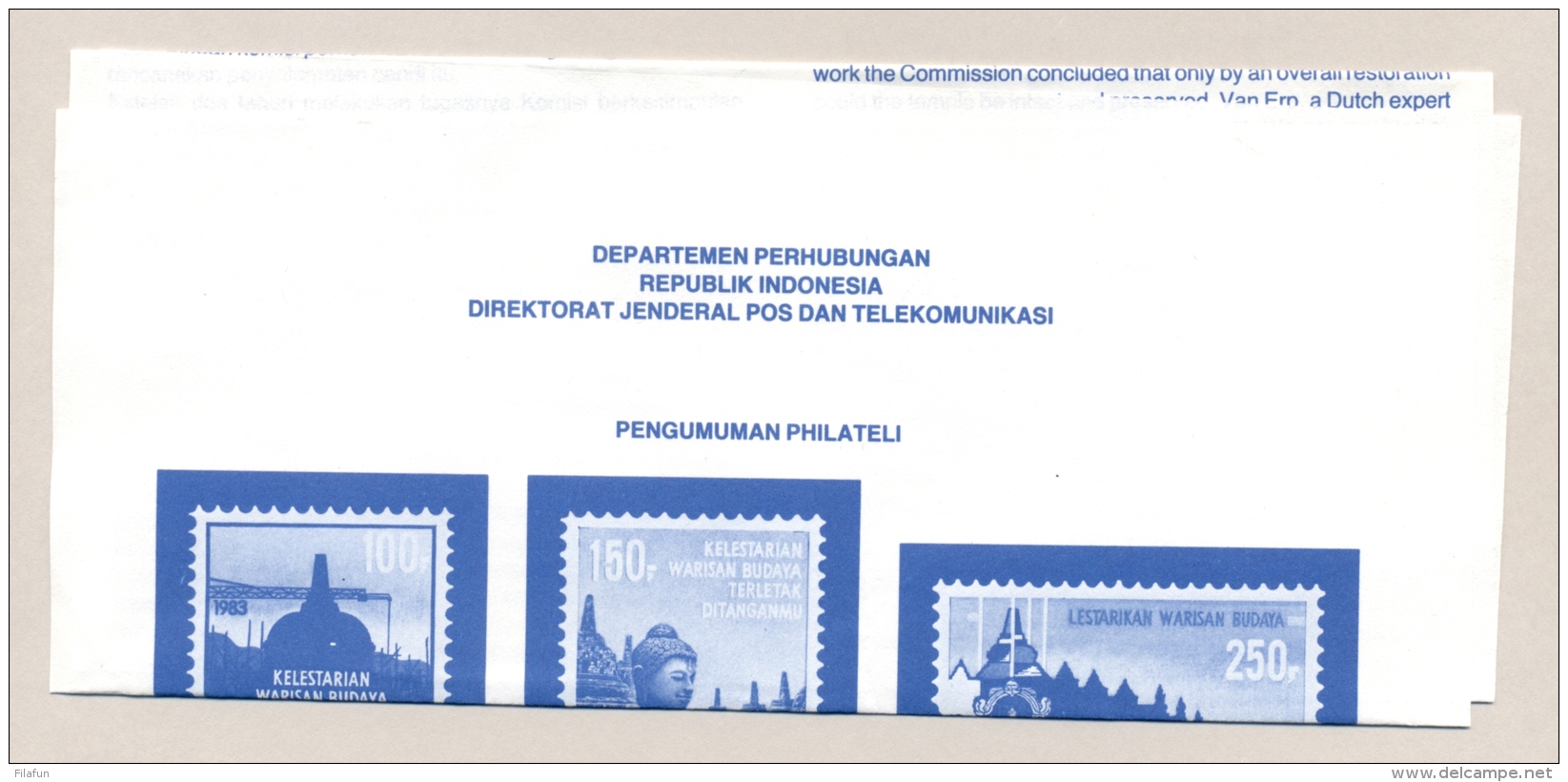 Indonesia - 1983 - Restoration Of Borobudur - FDC - No Address - Indonesië