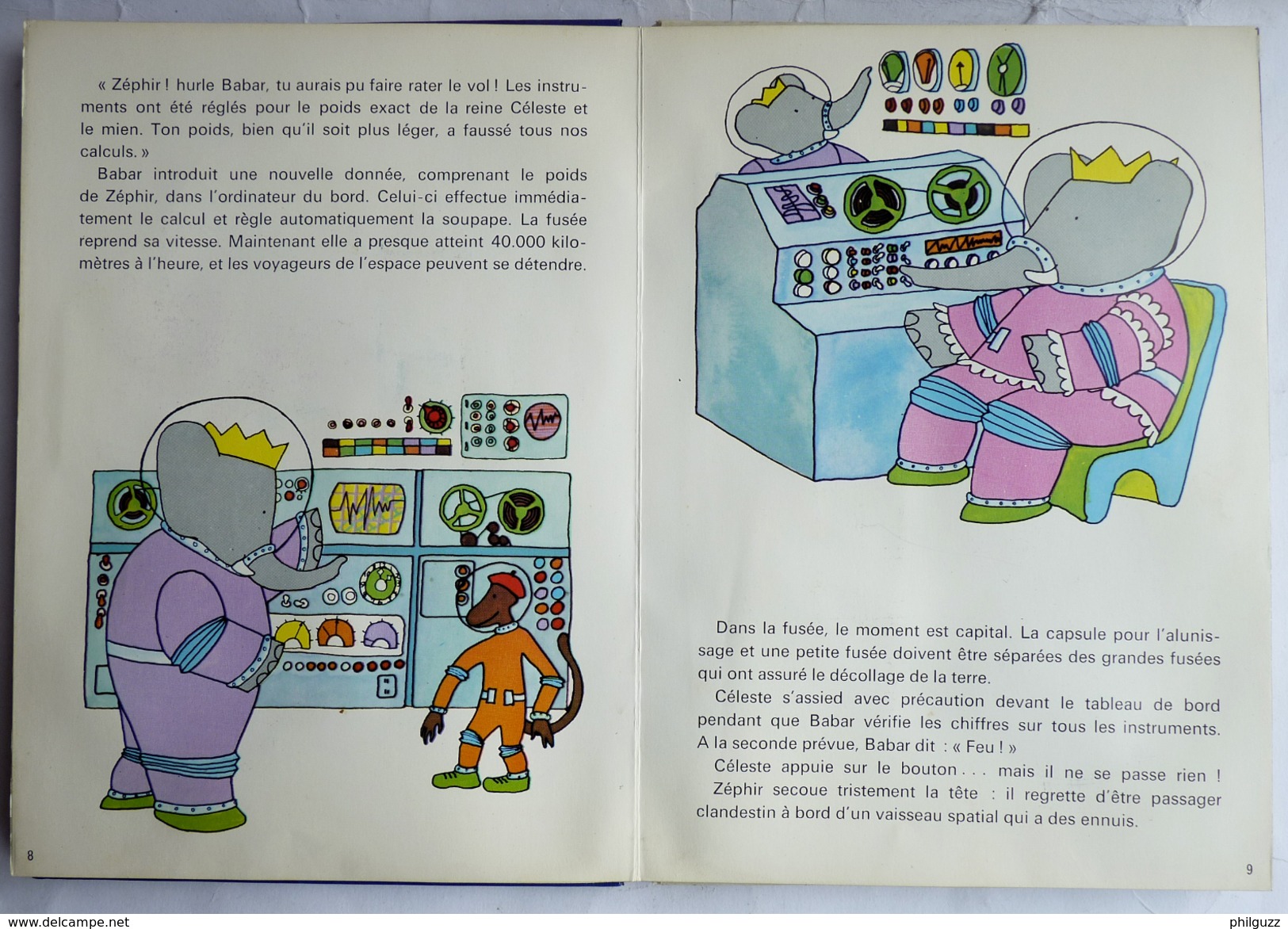 ALBUM LIVRE POP UP BABAR SUR LA LUNE DE BRUNHOFF - GP ROUGE ET OR 1969 pas KUBASTA Enfantina