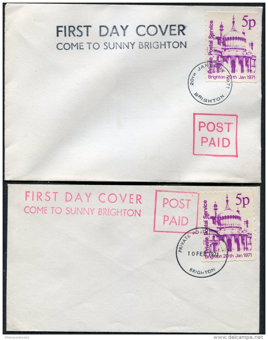 1971 GB Brighton X 2 Postal Strike Covers - Lettres & Documents