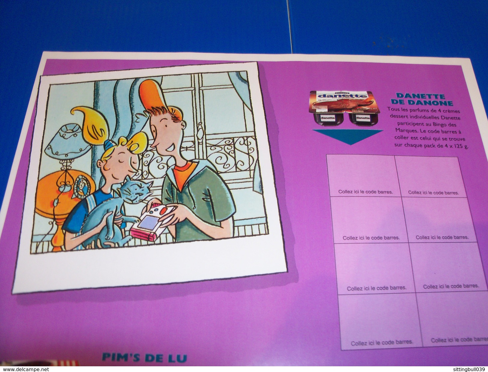 DUPUY & BERBERIAN. Catalogue illustré + enveloppe.RARE Pub Bingo des marques, grand jeu des consos 1993. Dessins inédits