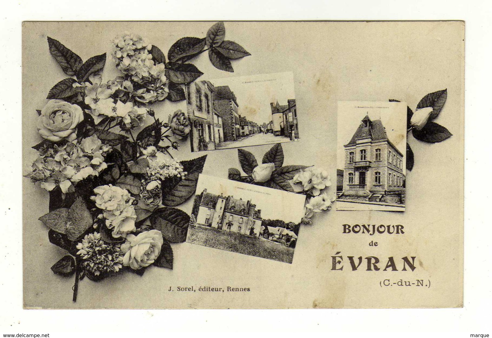 Cpa Bonjour De EVRAN - Evran