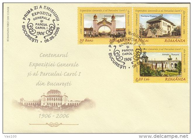 BUCHAREST GENERAL EXHIBITION ANNIVERSARY, CHARLES PARK, COVER FDC, 2006, ROMANIA - FDC