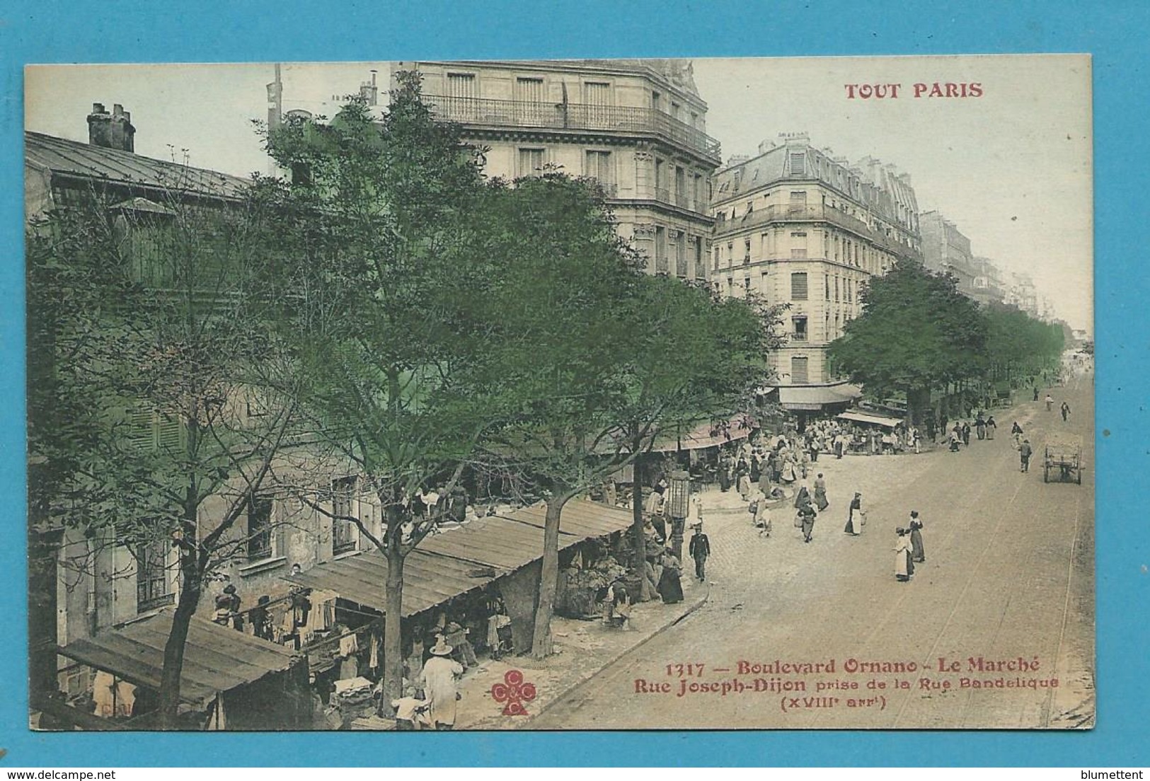 CPA TOUT PARIS 1317 - Marché Boulevard Ornano Rue Joseph-Dijon (XVIIIème Arrt.) Ed. FLEURY - Distretto: 18