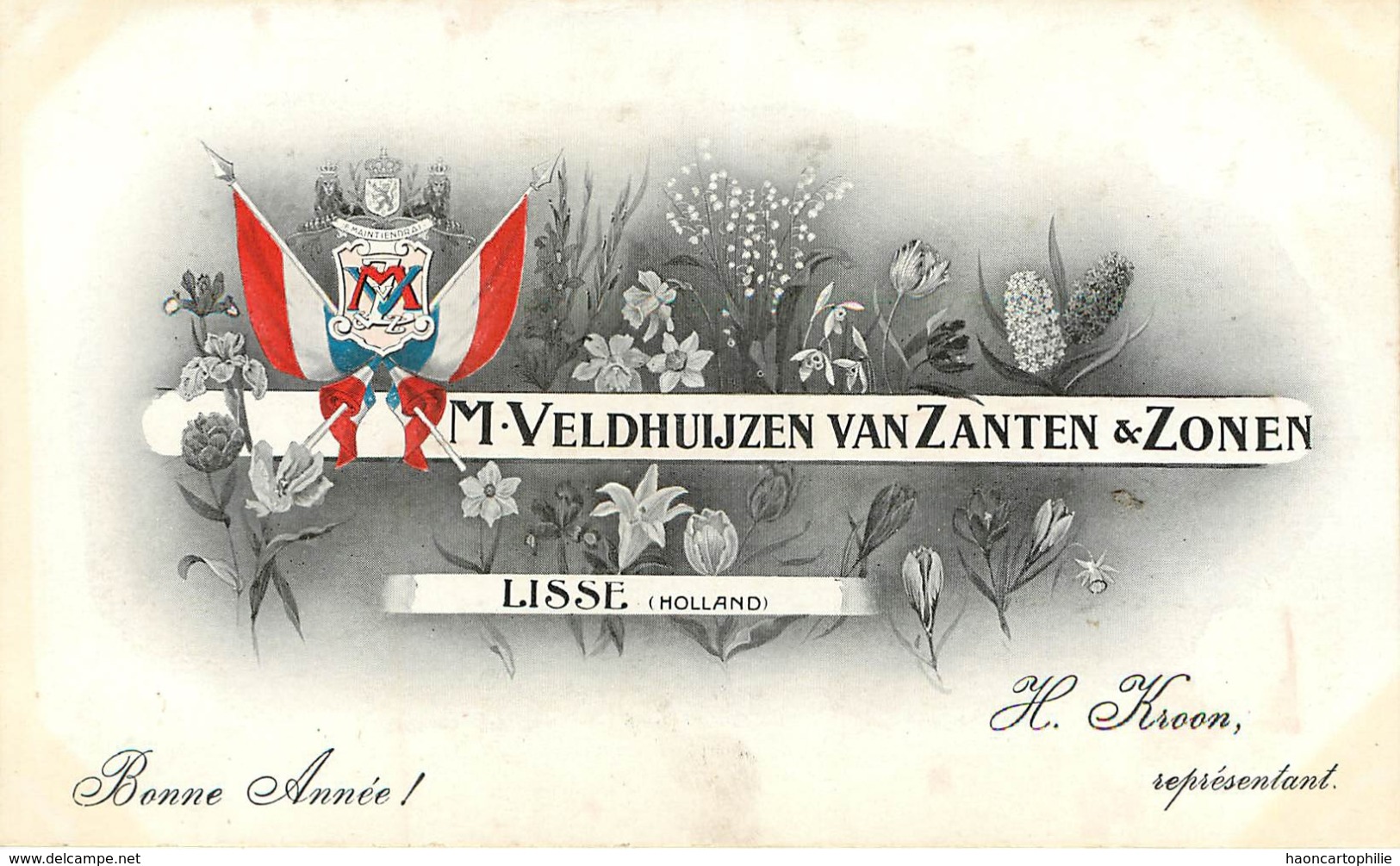 Lisse : Carte Publicitaire Pou M. Veldhuijezen Van Zanten Et Zonen - Lisse