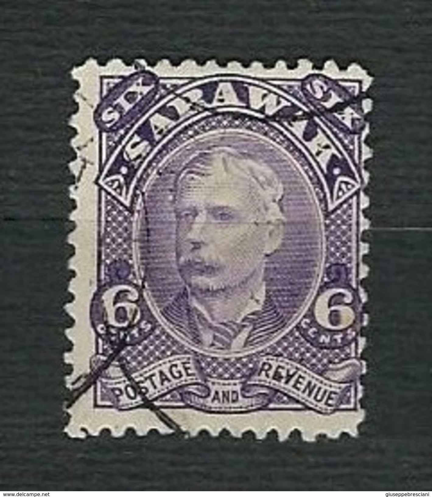 SARAWAK 1895 - Sir Charles J. Brooke - 6 C. Brown - Sg: MY-SR 34 - Sarawak (...-1963)