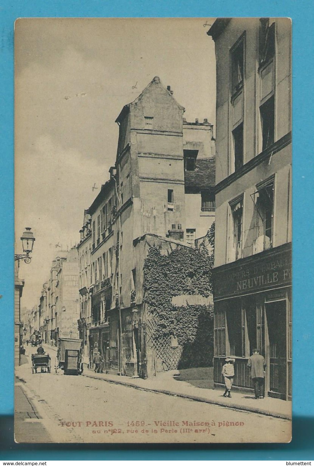 CPA TOUT PARIS 1459 - Vieille Maison à Pignon Rue De La Perle (IIIème Arrt.) Ed. FLEURY - Paris (03)