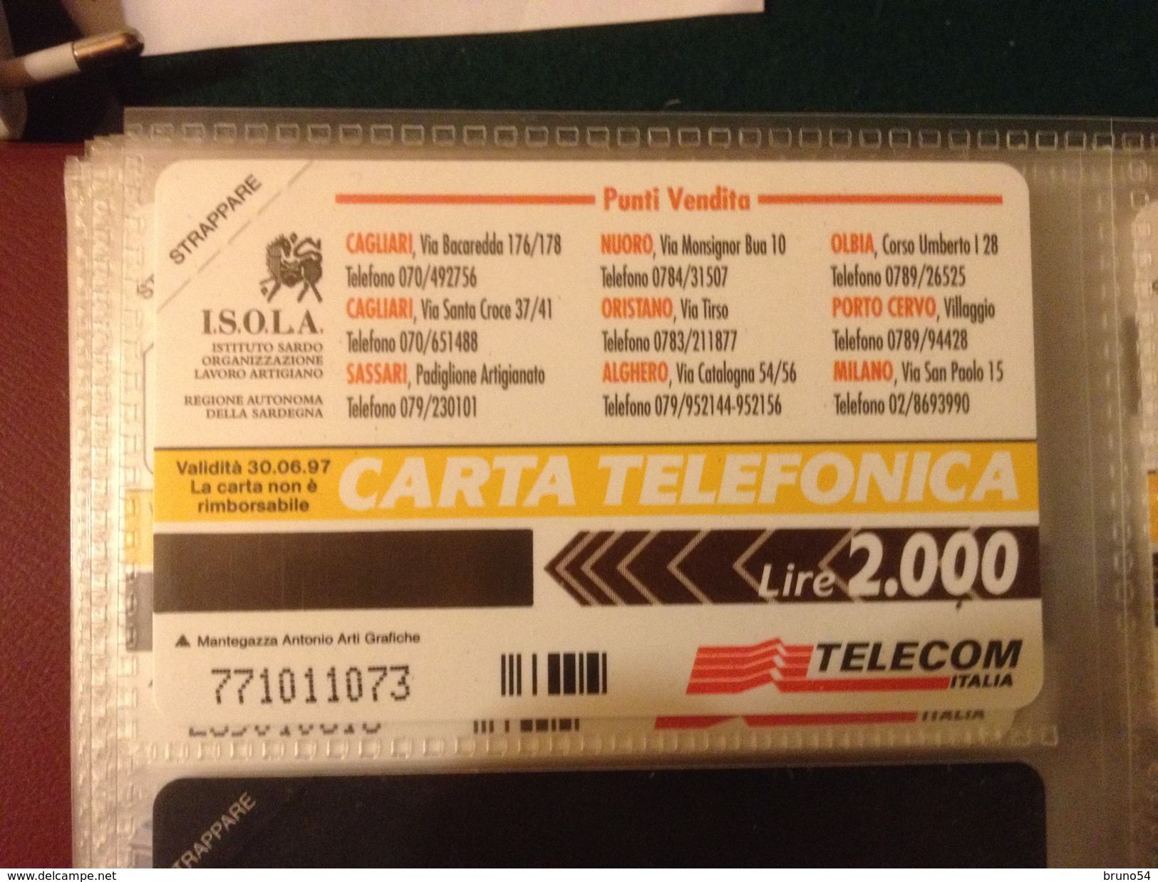 Scheda Telefonica Golden 254 Nuova Da Lire 2000 Artigianato Sardo A Regola D'arte Regione Sardegna Tiratura 12.000 - Private TK - Reprints