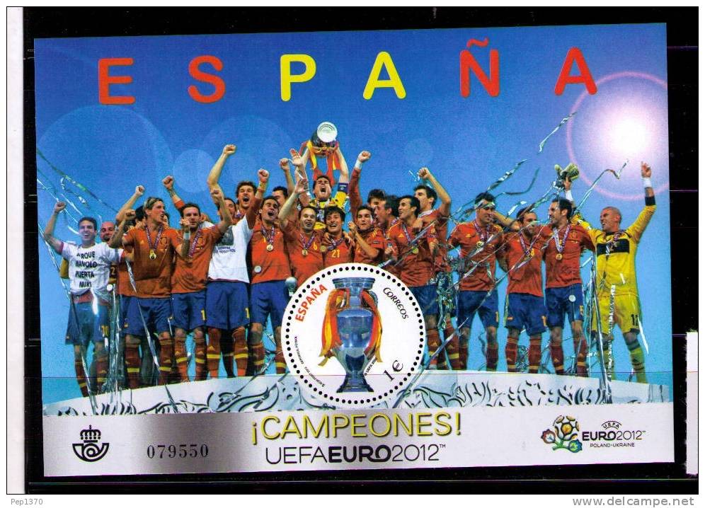 ESPAÑA 2012 - FUTBOL - CAMPEONES DE EUROPA - BLOCK  EDIFIL Nº 4757 - YVERT Nº 218 - 2010 – África Del Sur