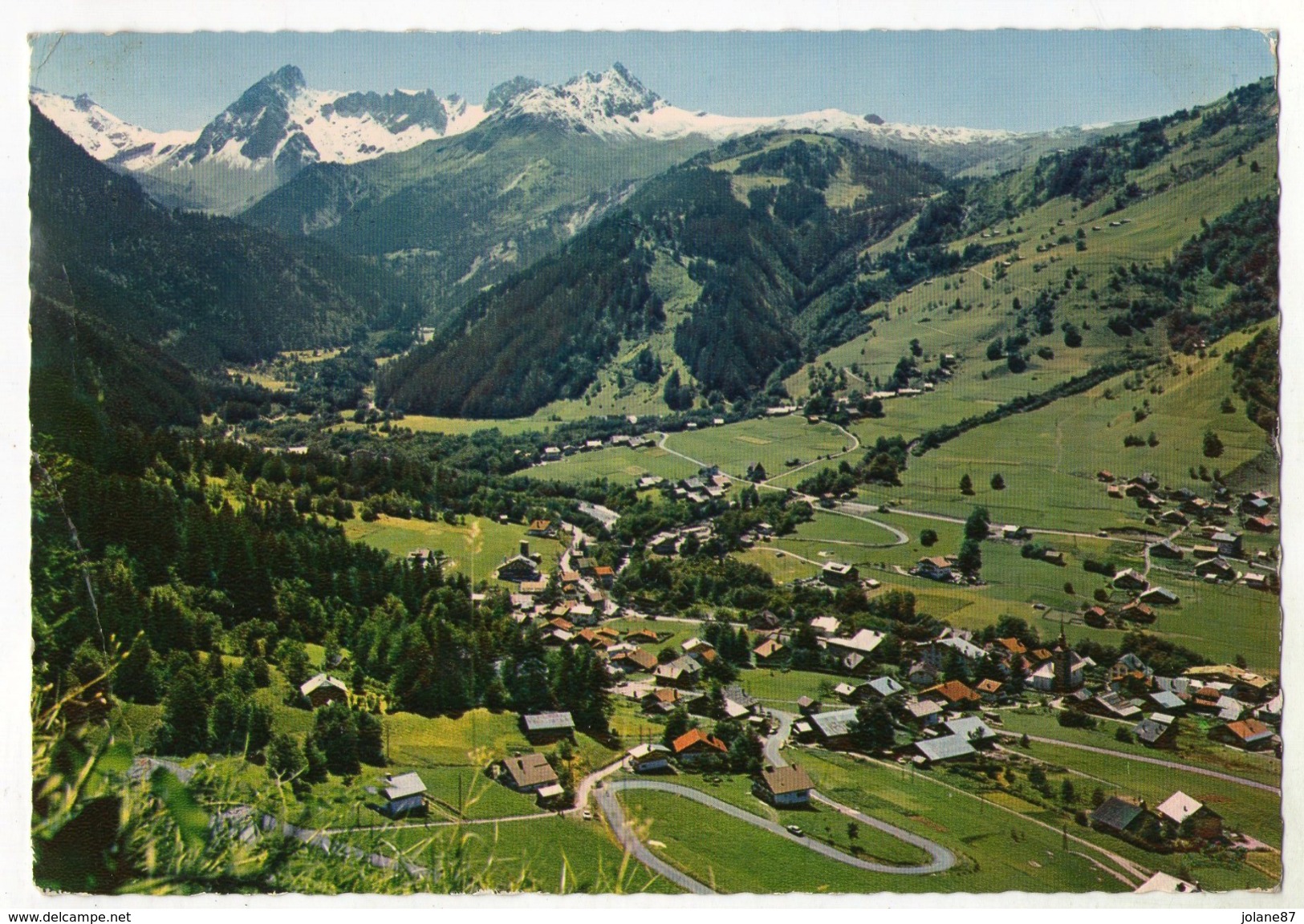 CPM   74    LES CONTAMINES MONTJOIE      VUE AERIENNE   COL DU BONHOMME PENAZ ROSELETTE JOLY - Contamine-sur-Arve