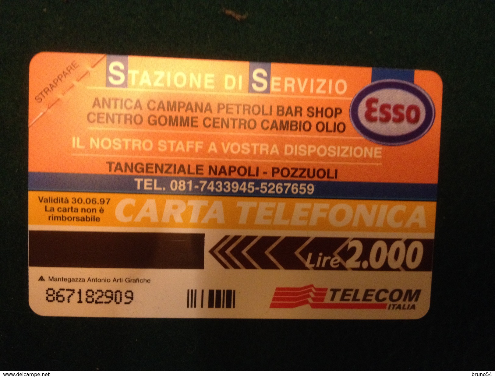 Scheda Telefonica Golden 279 Nuova Da Lire 2000 Esso Napoli Pozzuoli Da Sempre Al Tuo Servizio Tiratura 161.000 - Private TK - Reprints