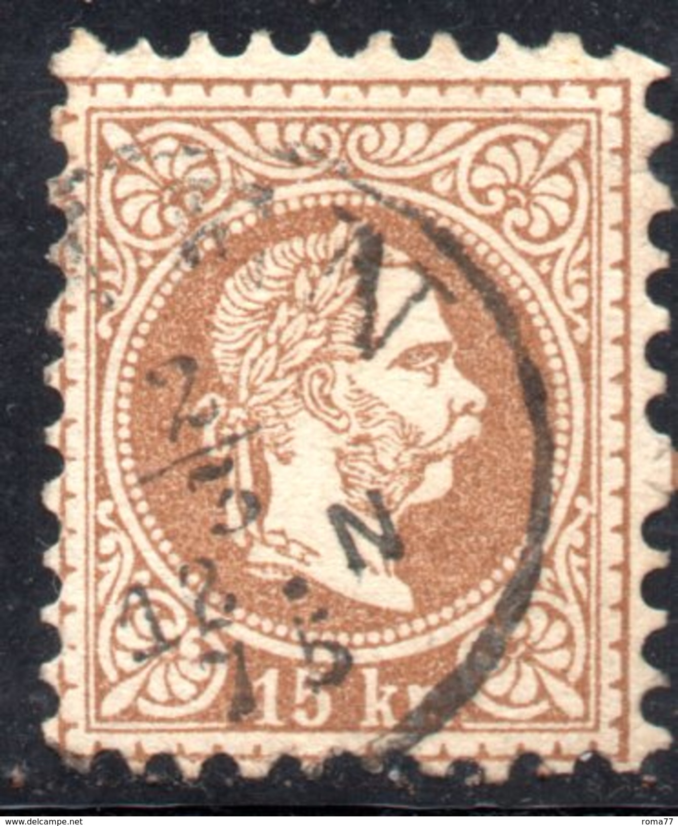 AUSTRIA 1867 , 15 Kr Usato Unificato N. 36 - Usati