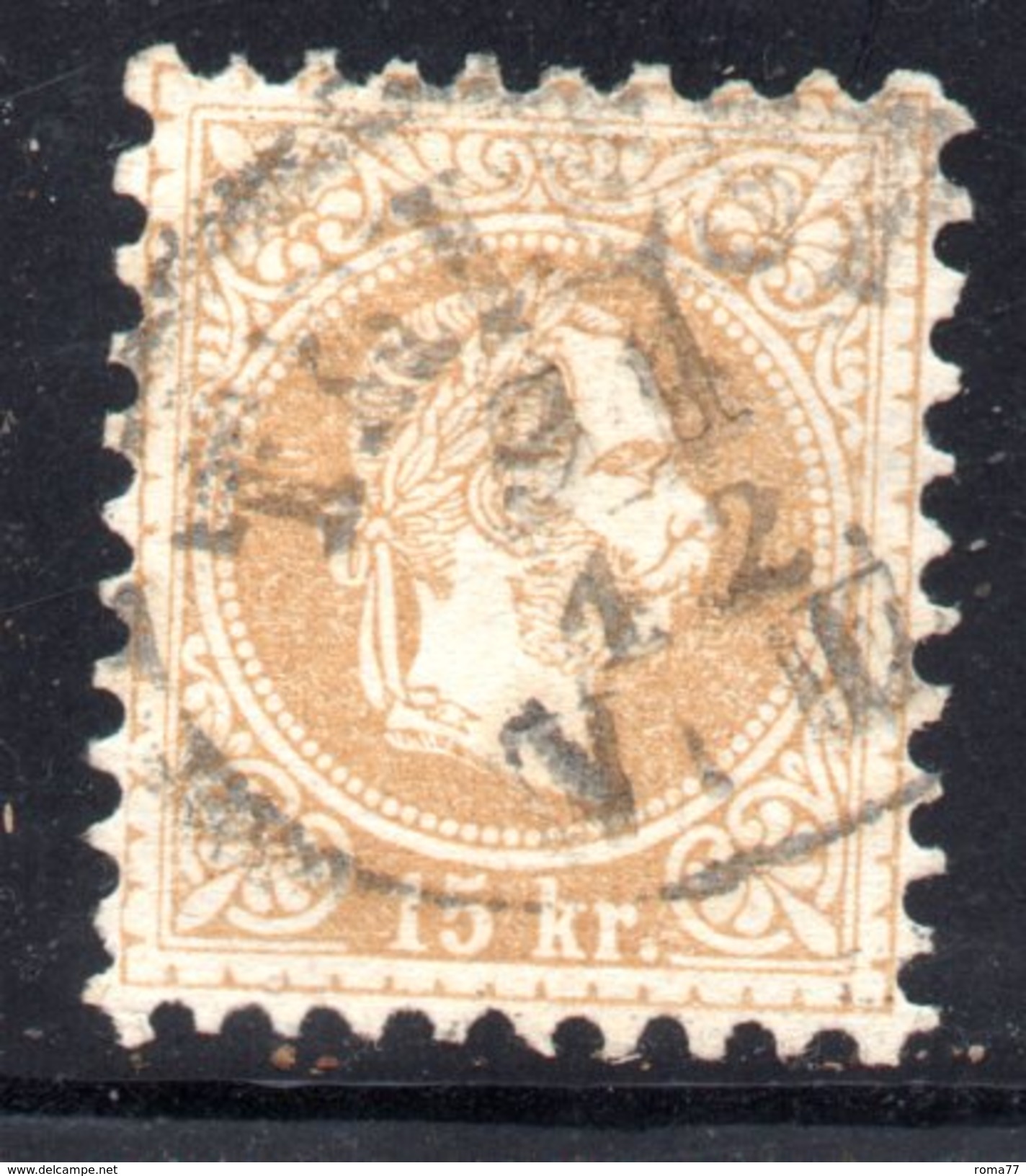 AUSTRIA 1874 ,  15 Kr Usato Unificato N. 36/I - Usati