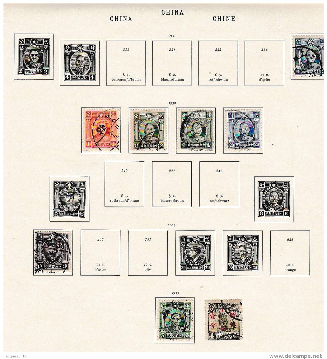 China        Page With Stamps - 1912-1949 Republiek