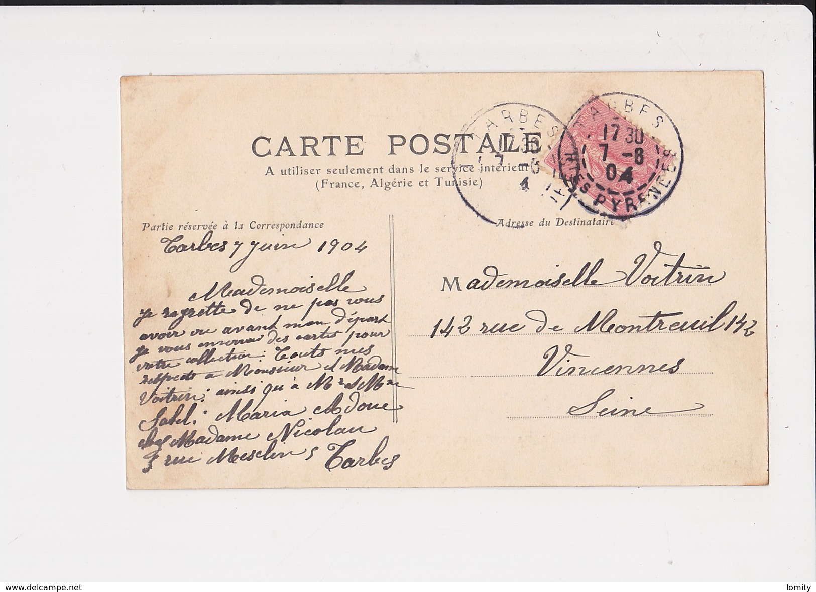 65 Ossun Plateau Et Camp De César Environs De Tarbes Cachet 1904 - Ossun