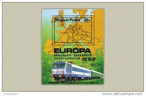 Hungary 1979. Europe Ways -Trains - Railways Sheet MNH (**) Michel: Block 136 A / 6.50 EUR - Ongebruikt