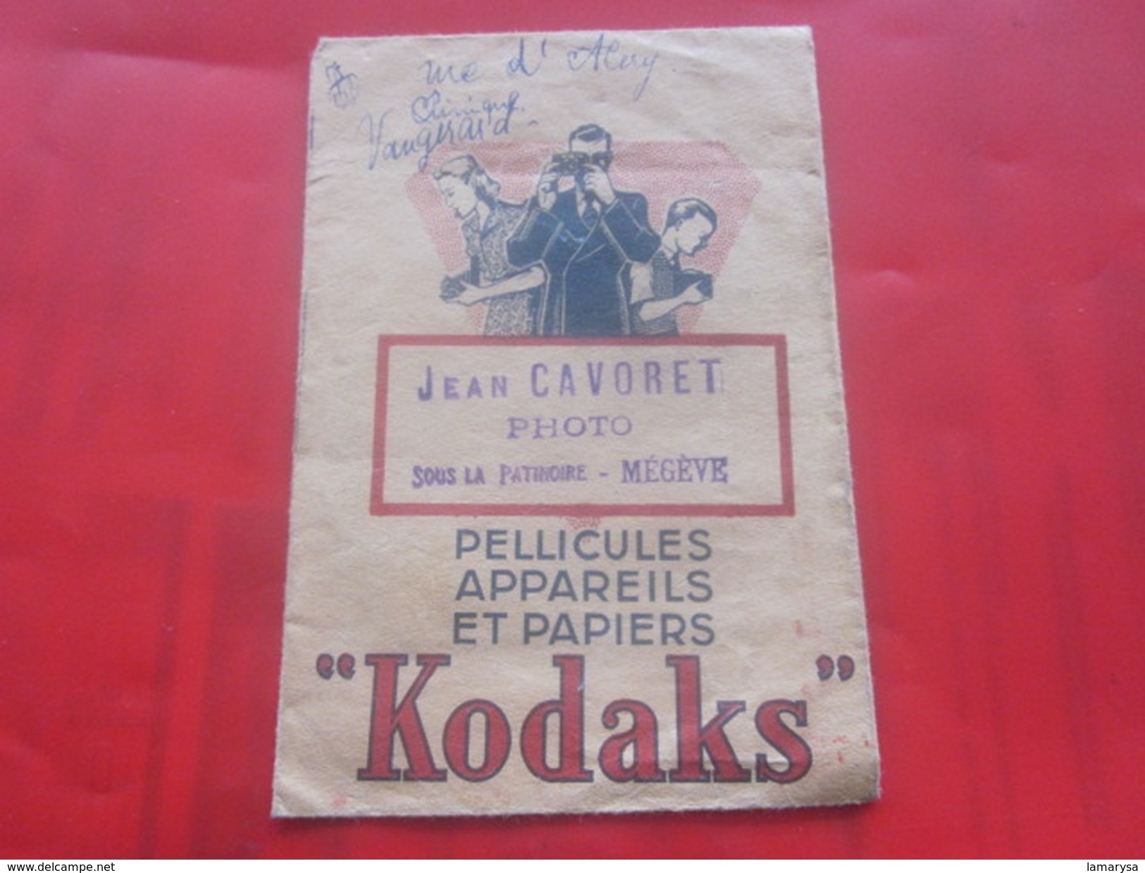 Ancienne Pochette Photographique KODAKS - MEGEVE - Photo-Négatif-Pellicule Photographie  Accessoire - Matériel & Accessoires