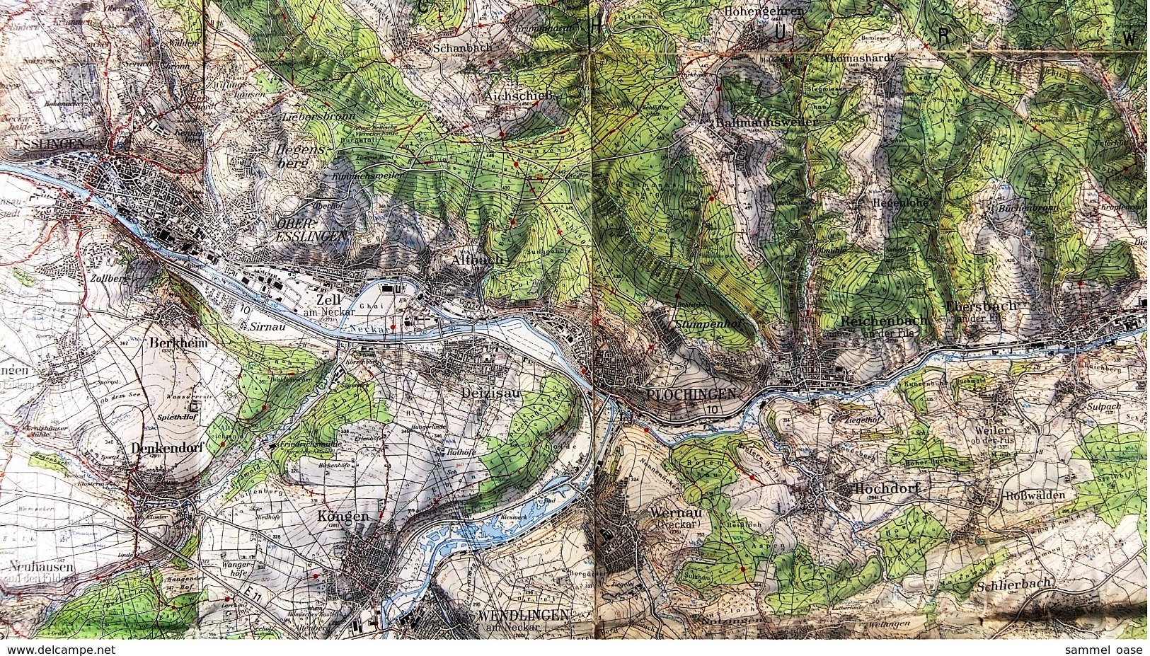 Topographische Karte  - Stuttgart Und Umgebung  -  Ausgabe Mit Wanderwegen  -  Von 1968 - Landkarten