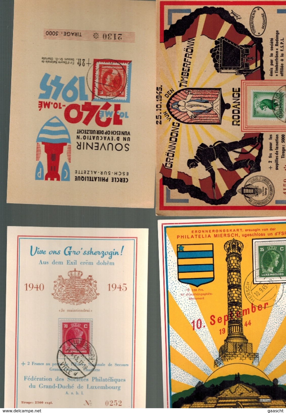 Luxembourg 4 Cartes De Souvenir - Lettres & Documents