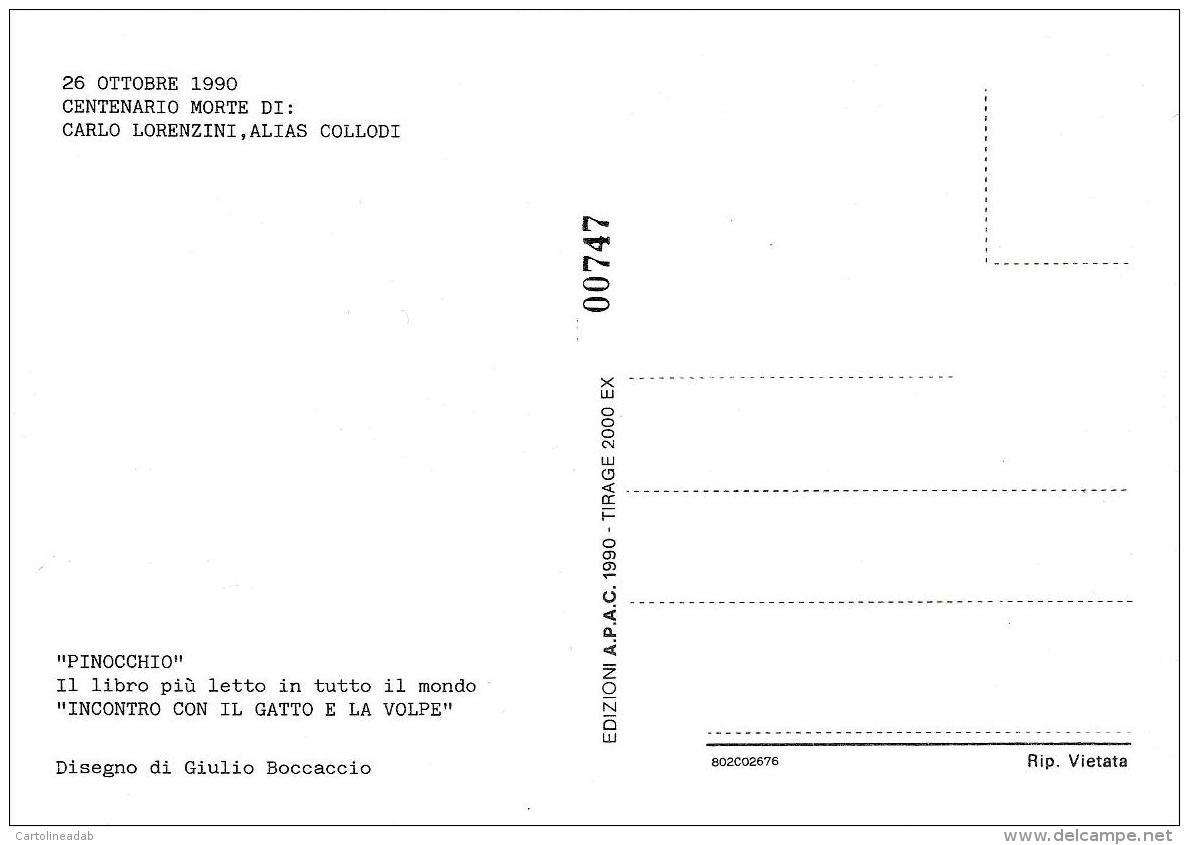 [MD1086] CPM - PINOCCHIO - INCONTRO CON IL GATTO E LA VOLPE - EDIZIONI A.P.A.C. DIS. GIULIO BOCCACCIO - NV - Vertellingen, Fabels & Legenden