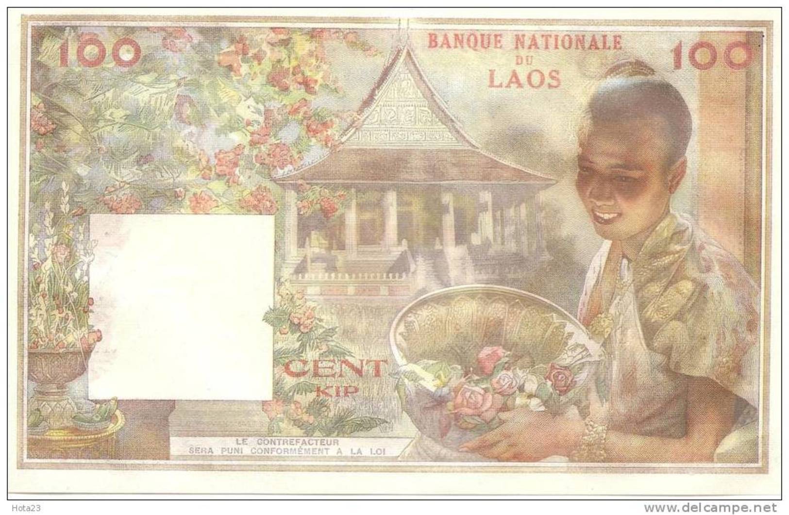 Lao Laos   100  Kip   ND 1957  P-6 UNC - Laos