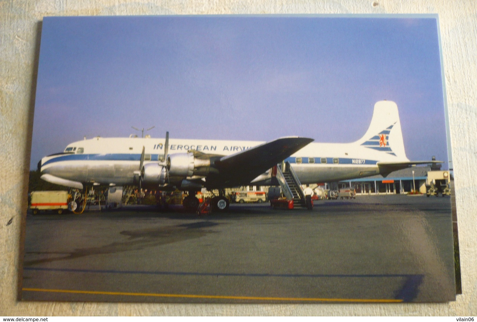 INTEROCEAN AIRWAYS  DC 6   N12877    BASEL-MULHOUSE AIRPORT 1965 - 1946-....: Moderne